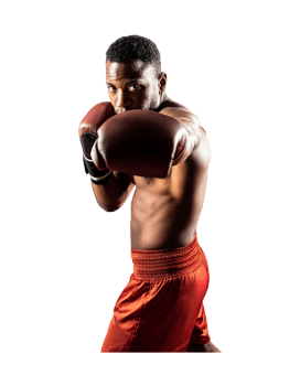 A man in boxing gear is posing for the camera png