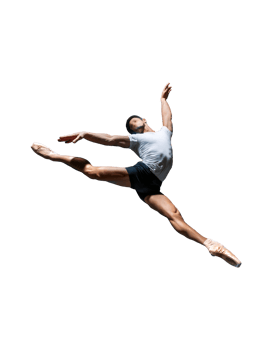 A male ballet dancer in mid air png