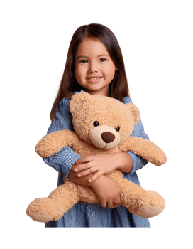 A young girl holding a teddy bear png