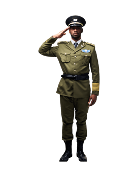 African american soldier saluting in uniform png
