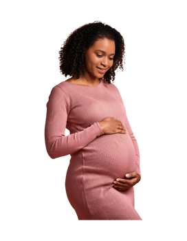 A pregnant woman in a pink dress png