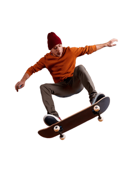 A man is doing a trick on a skateboard png