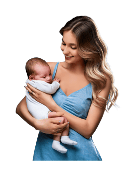 A woman holding a baby in her arms png