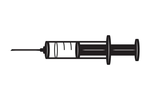 Syringe icon. Medical health injection. Vaccine drug symbol. Medicine illustration. vector