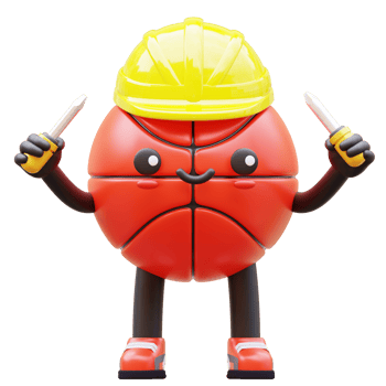 3D Basketball Character Holding Two Screwdrivers Suitable For Construction And Repair Themes png