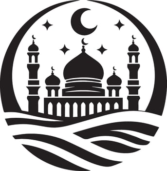 A SIMPLE Islamic mosque illustration vector