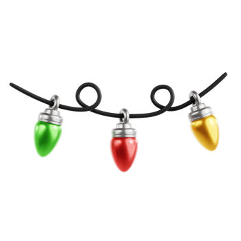 Christmas Decorative Lights 3D Icon Illustration png