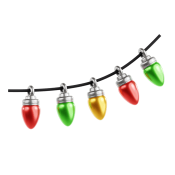 Christmas Decorative Lights 3D Icon Illustration png