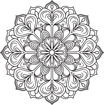 A coloring page with a flower design vector