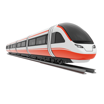 3D Monorails side view isolate on transparency background png