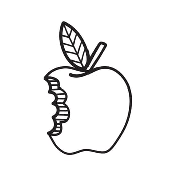 apple doodle drawing icon doodle illustration vector