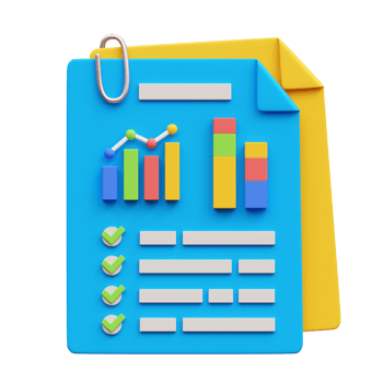 Report Document 3D Illustration png