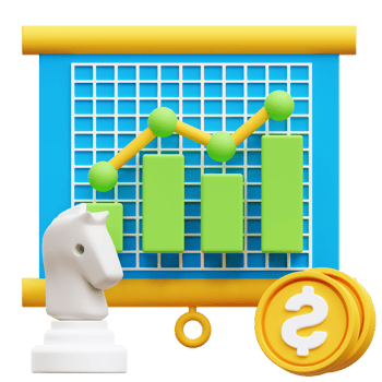 Financial Strategy 3D Illustration png