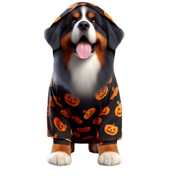 Halloween dog in halloween costume on transparent background png