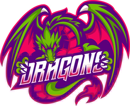 Dragon esport mascot logo design vector