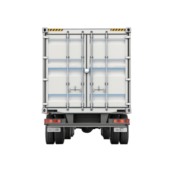 3D Container Truck rear view isolate on transparency background png