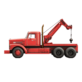 3d Tow Truck side view isolate on transparency background png