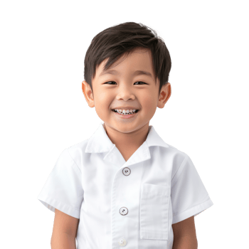 A young boy in a white shirt and shorts png