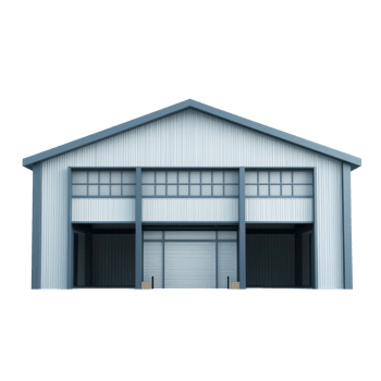 A large white building with two doors and windows png