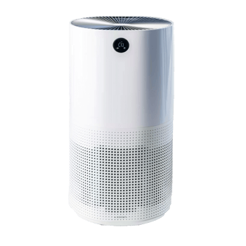 A white air purifier on a black background png