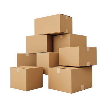A pile of cardboard boxes on a black background png