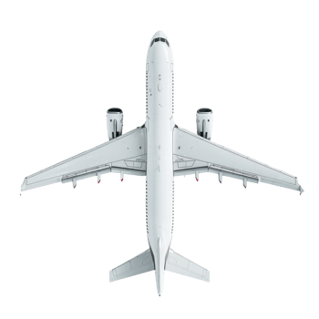 An airplane flying in the air on a black background png