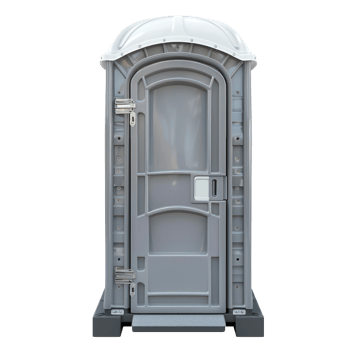 A portable toilet with a white door png