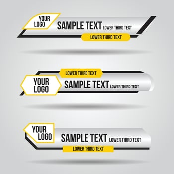 Lower third design template modern contemporary. vector