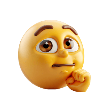 Premium Puzzled Face 3D Emoticon on Transparent Background png