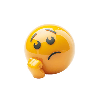 High Quality Thinking Face 3D Emoji Isolated png