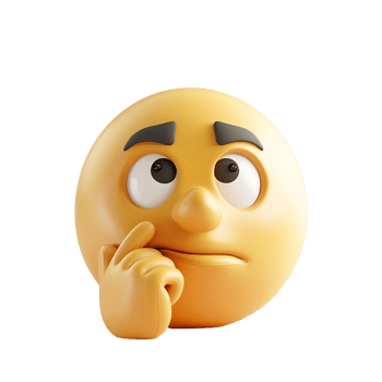 Stunning 3D Rendering of Puzzled Thinking Face Emoji png