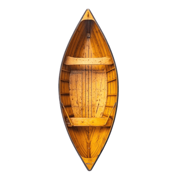 Canoe boat top view isolate on transparency background png
