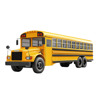 3d School Bus side view isolate on transparency background png