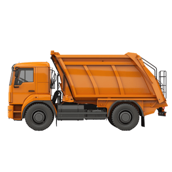 3d Garbage Truck side view isolate on transparency background png