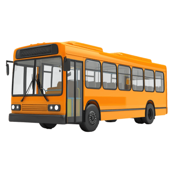 3d Transit Bus isolate on transparency background png