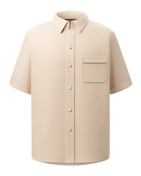 3D illustration of a neutral colored polo shirt png