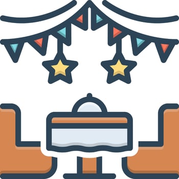 Color icon for dinner vector