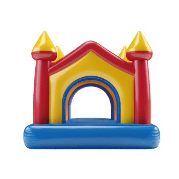 3D Bounce Houses front view isolate on transparency background png