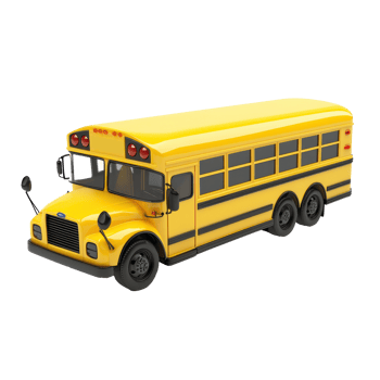 3d School Bus isolate on transparency background png
