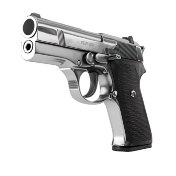 3D Handgun front view isolate on transparency background png