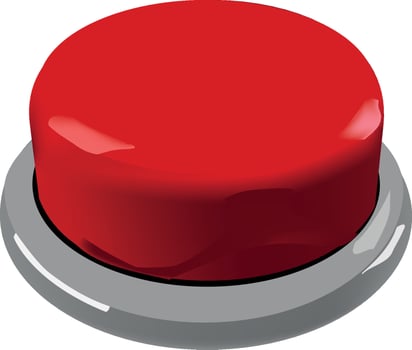 Shiny red button is waiting to be pushed vector