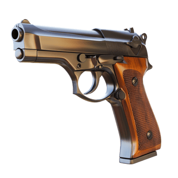 3D Handgun isolate on transparency background png