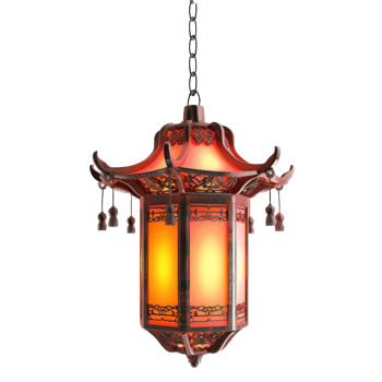Lantern Pendant front view full length isolate on transparency background png