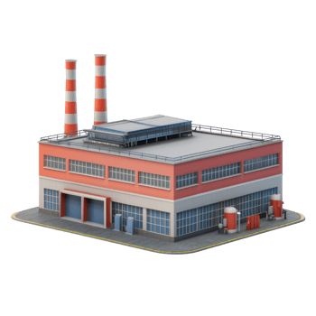 3D Factory front view isolate on transparency background png