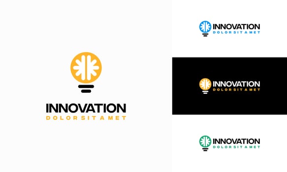 Modern Brain Bulb logo concept, Intelligence Logo template, Smart People logo vector