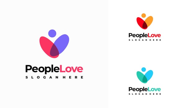 People Love logo designs concept , Charity Logo designs symbol icon vector