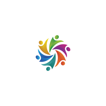 A colorful logo with people in it png