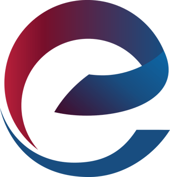 The e logo with a blue and red circle png