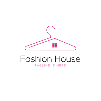 A pink hanger with the words tagline is here png
