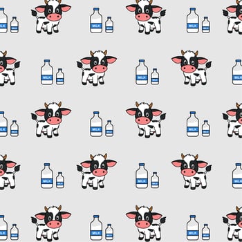 Cow and Milk Pattern, Pattern Image Free vector